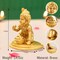 Brass Krishna Laddoo Gopal Kanha Bal Gopal Thakur Ji Makhan Chor Statue Idol Murti Sculpture Figurine for Home Temple Decor - Decorative Showpiece Janmashtami Housewarming Gift (3.5 Inches)